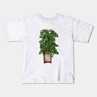 Monstera Adansonii Plant Illustration Kids T-Shirt